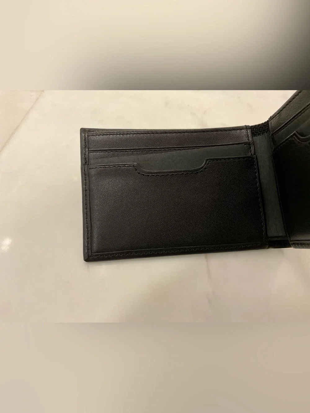 NEW Tumi Delta ID Lock Slim Single Billfold Wallet - 100% BLACK LEATHER